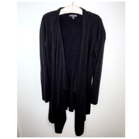 Barefoot Dreams Bamboo Chic Lite Knit Open Waterfall Cardigan Large/XL Black - Picture 2 of 11
